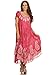 Sakkas 15900 - Bree Long Embroidered Cap Sleeve Marbled Dress - Baby Pink - One Size
