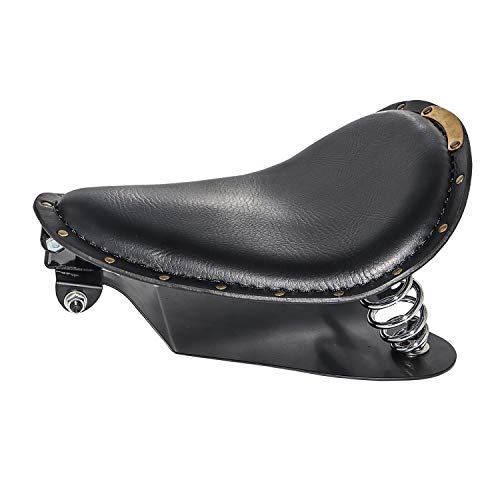 Senkauto Motorcycle 3" Leather Rivet Solo Seat Spring Mounting Brackets Kit For Harley Sportster XL 883 1200 48 Dyna Bobber Chopper (Black)