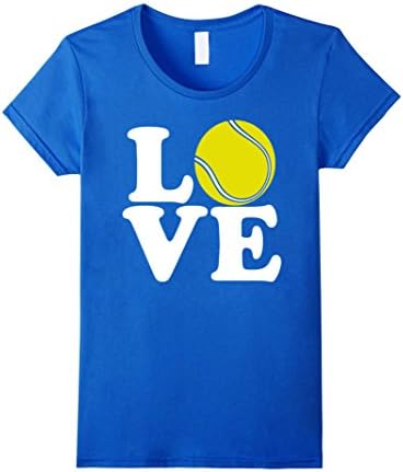 Women's I Love Tennis T Shirt Medium Royal Blue