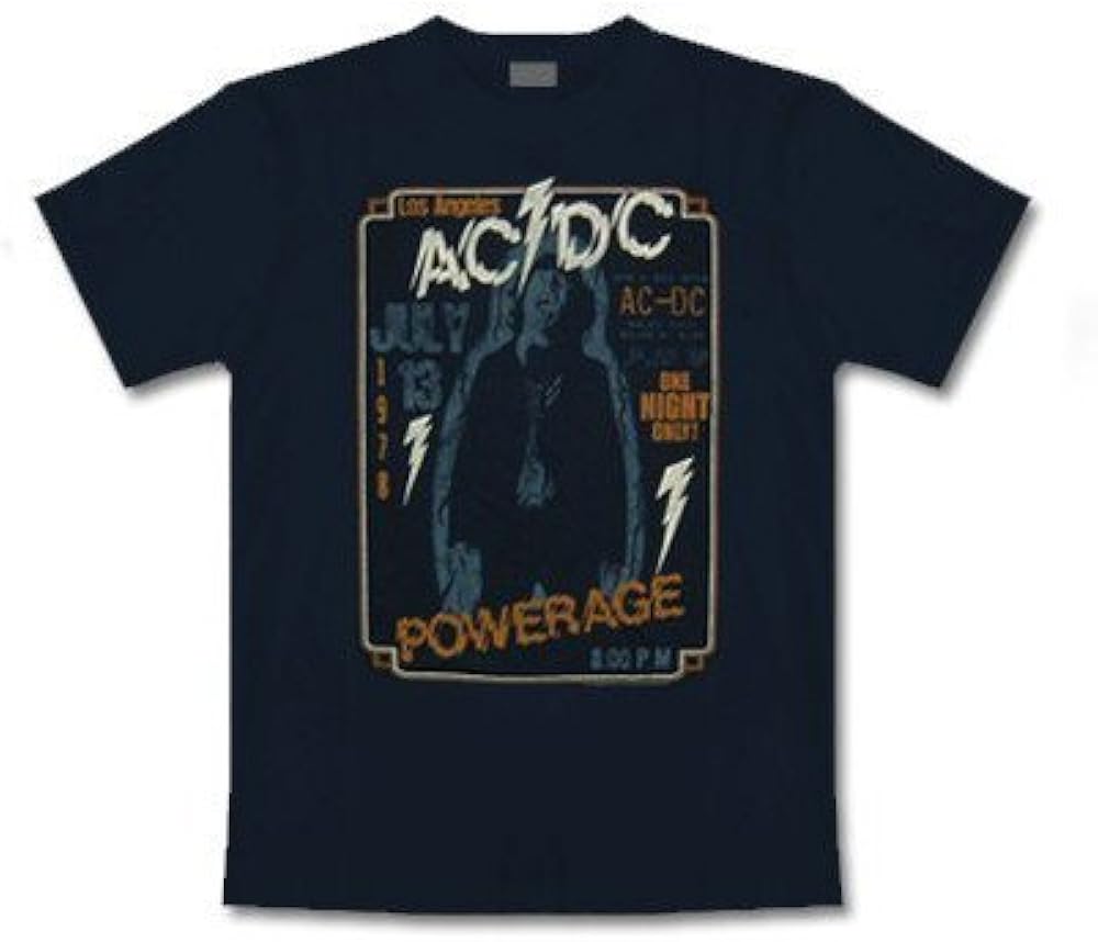 AC/DC - Powerage Band T-Shirt Navy: Amazon.de: Bekleidung