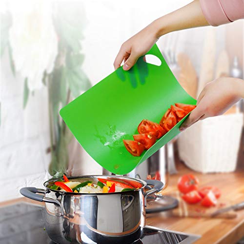 image for NIROLLE Extra Thick Flexible Plastic Cutting Board Mats Set, Set of 4 