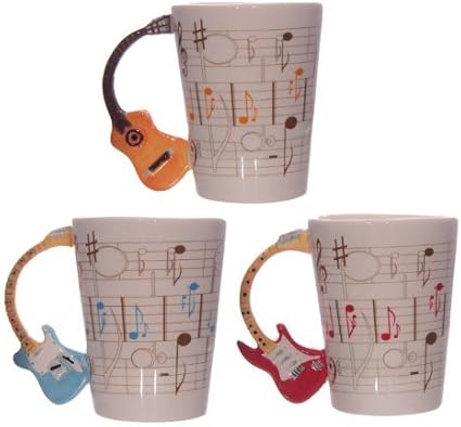 Funky Gadget Store Tazza Con Manico A Forma Di Chitarra Motivo Spartito Musicale Idea Regalo Amazon It Casa E Cucina