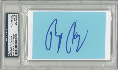 George Clooney Signed Authentic Autographed Slabbed 3x5 Cut (PSA/DNA)