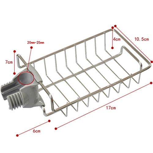 Highpot Stainless Steel Sink Caddy Organizer Dishwashing Drainer Shelf Soap Sponge Storage Rack Holder