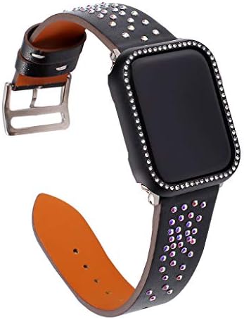 bloatboy Replacement Leather Watch Band Watch Strap + Frame for Apple Watch 4 Series 40mm Quick Release Watch Band Replacement Bracelet Strap Wrist Band Strap for Mens Womens