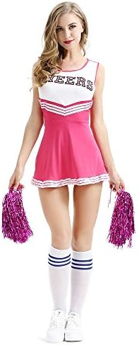 dytinine Cheerleader Costume School Girl Sexy Costumes with La la Flower Women Cosplay Halloween