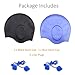 Dimples Excel Silicone Long Hair Swim Cap with Ear Pocket (2 Pack)