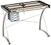 Coaster Home Furnishings - Melo - Metal and Glass - 41-Inch Drafting Table with Adjustable Pitch, Three Drawers, Retractable Pencil Ledge and Storage Compartments - Home Office - Silver - 800986