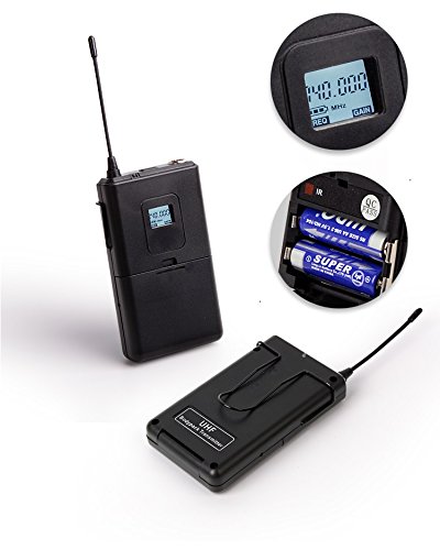 Boly UHF Dual Wireless Instrument Microphone for Horn Saxophones Trumpet Tuba Drum