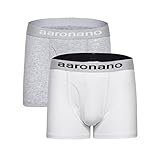 Aaronano Men's Boxer Briefs (2-Pack) Breathable Classic-Fit Stretch Cotton Trunks