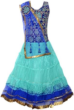 Sky Heights Girls Net Lehenga Choli/Ghagra (Ethnic Wear Dress for Kids)