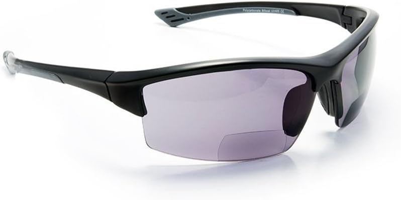 Sport Sun Glasses Bifocal Sunglasses Reading Designer Outdoor (+1.50, Black Frame w/Black Lens)