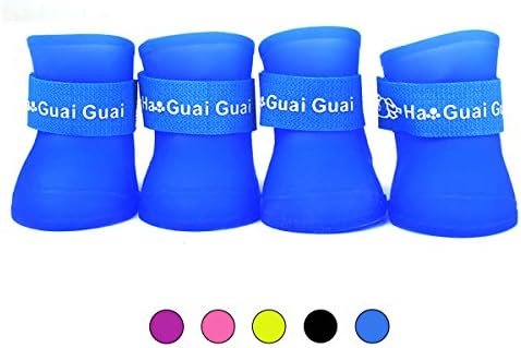 HongYH Pet Dog Rain Boots Antiskid Waterproof Snow Shoes for Little Pet Dog Candy Colors Dog Wellies