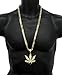 L & L Nation Mens Gold Tone Marijuana Hip Hop Pendant 30