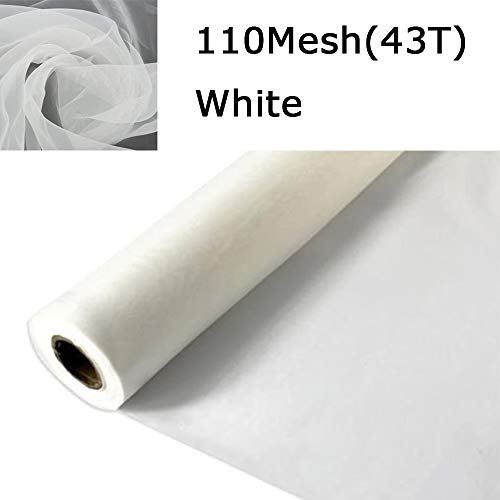 3 Yards 1.27 Meters Silk Screen Printing Fabric Mesh Screen Printing Mesh Wide High Tension Mesh Making Ink Supplies (110 Mesh(43T))