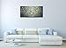 Asdam Art Paintings- Gold Flower Oil Paintings Grey Canvas Wall Art Abstract Painting for Living Room Bedroom 24 x 48 inch