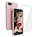 iPhone 8 Case, iPhone 7 Case, JASBON Liquid Silicone Phone Case with Free Screen Protector Gel Rubber Shockproof Cover Full Protective Case for Apple iPhone 8/7 - Sand Pink