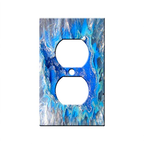 Geode Crystal Azure - AC Outlet Decor Wall Plate Cover Metal