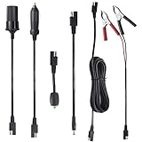 Sunway Solar 16FT Battery Charger Extension Cable Adapter SAE Connectors Quick Connect with Battery Clamps For 12V Trickle Charger And Maintainer,12Volt Solar Panel Battery Charger Power System Kit