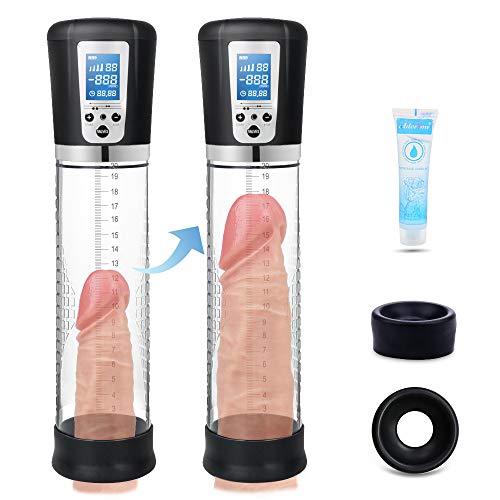 Electric Penis Vacuum Pump with 4 Suction Intensities, Adorime Rechargeable Automatic High-Vacuum Penis Enlargement Extend Pump, Penis Enlarge Air Pressure Device for Stronger Bigger Erections