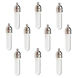 10 Pieces Name on Rice Glass Vial Pendant 8mm Neck Dia. Glass Vial, Wish Bottle Charms Glass Locket (36x8mm Tube)