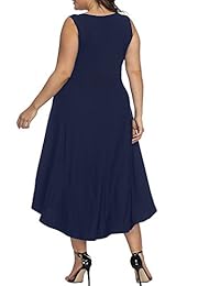 Allegrace Vestido largo de fiesta plisado para dama, sin mangas, informal, para cóctel