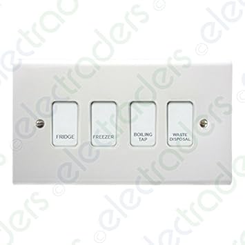 Customised Grid Switch Kitchen Control Panel - 4 Gang (White): Amazon ...