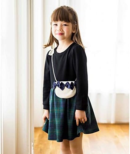 Amazon エニィファム キッズ Any Fam Kids Kids ミニ裏毛 ニットキルト ポシェット ワンピース グリーン系3 100 ワンピース チュニック 通販