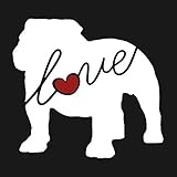 English Bulldog Love - Car Window Vinyl Decal Sticker (Script Font)