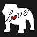 English Bulldog Love - Car Window Vinyl Decal Sticker (Script Font)
