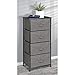 mDesign Vertical Dresser Storage Tower - Sturdy Steel Frame, Wood Top, Easy Pull Fabric Bins - Organizer Unit for Bedroom, Hallway, Entryway, Closets - Textured Print - 4 Drawers - Charcoal Gray/Black