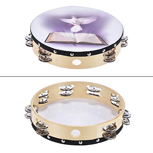 heaven2017 8 Inch Hand Hold Tambourine Clap Drum Percussion Instrument