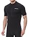 Spotti Men's Cycling Bike Jersey Short Sleeve with 3 Rear Pockets- Moisture Wicking, Breathable, Quick Dry Biking Shirt Black