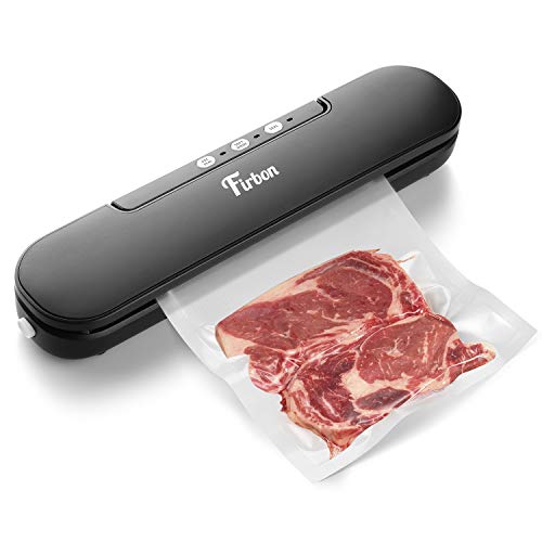 Firbon Vacuum Sealer Machine, Compact Portable Automatic Air Sealing System with Cutter & Starter Kit for Food Preservation Space Saver(Black)