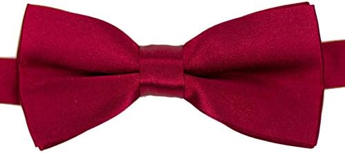 Baby Toddler Boy Little Gentlemen Adjustable Solid Color Bow Tie (Burgundy Red)