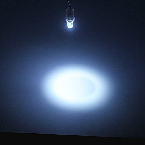GutReise 10pcs E10 Screw 3V 4.5V 6V 12V 24V Spot Led Bulb Light Lamps Warm White Yellow Blue Green Red Cold White+10pcs E10 Base (DC3V, Cold White)
