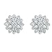 EleQueen 925 Sterling Silver Full Cubic Zirconia Bridal Flower Stud Earrings 15mm for Women, Valentine's Day/Mother's Day/Christmas Jewelry Gift