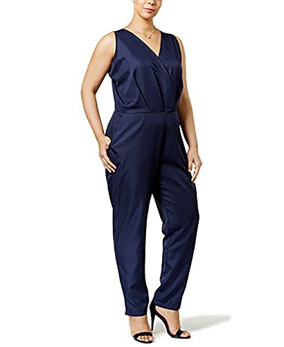 Whitespace Trendy Plus Size Surplice Jumpsuit (2X)