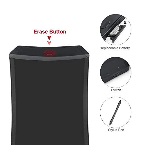 Tisy Doodle Boogie Board Writing Drawing Tablet for Kids Teen, Doodle Boogie Board for Kids Toys for 3-12 Year Old Boys Girls QCBlack TSUSLWDT07