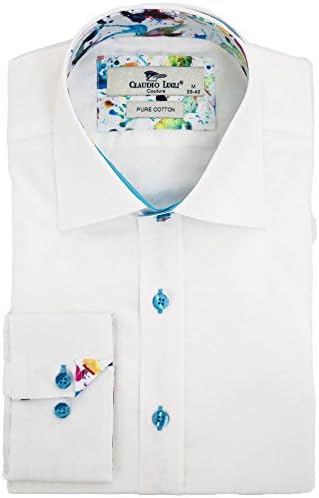 Claudio Lugli Jacquard Watercolour Trim Print Mens Shirt CP6243