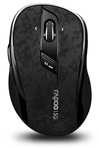 Arion Rapoo 7100P 5.8GHz Wireless Optical Mouse With 4D Scroll Wheel Programmable Buttons - Black