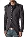 737 THELEES Mens Luxury UNIQUE Style Slim fit 8 Button Front Blazer Jacket CHARCOAL US XS(Tag size M)