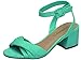 Breckelle's Women's Strappy Twist Front Open Toe Block Heel Sandal