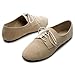 Ollio Women's Ballet Flat Shoe Faux Suede Lace up Oxford