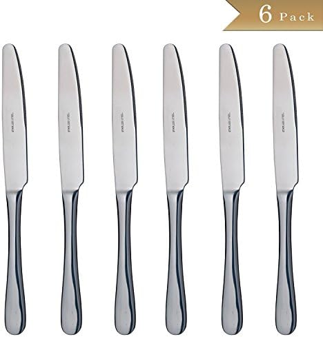 Pound F1-6 18/10 Stainless Steel Cutlery Knives Table Knife, Genware Knives, Dinner Knife, 8-Inch, Set of 6