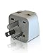 Grounded Universal 2 in 1 Plug Adapter Type I for Australia, China, New Zealand and more - CE Certified - RoHS Compliant