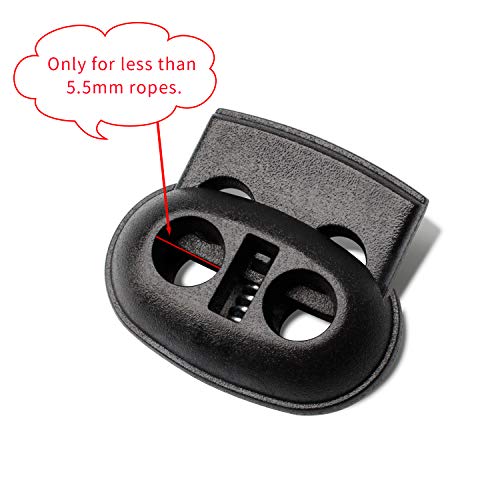 image for DYZD Plastic Cord Locks Spring Toggle Stopper Double Hole Cord Locks f