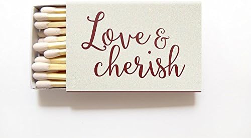 Love and Cherish Wedding Matches - Foil Personalized Matchboxes - Alicia Collection