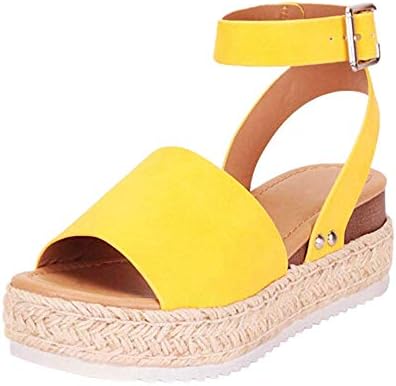 Women's Leopard Print Flats Open Toe Ankle Strap Buckle Sandals Thick-Soled Cork Slippers