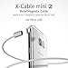 Wsken Mini2 Magnetic Micro USB Cable, Nylon Braided Data Charger LED Display USB Sync and Fast Charger Cable for Samsung LG Sony Xperia Series Android Phones (Silver)